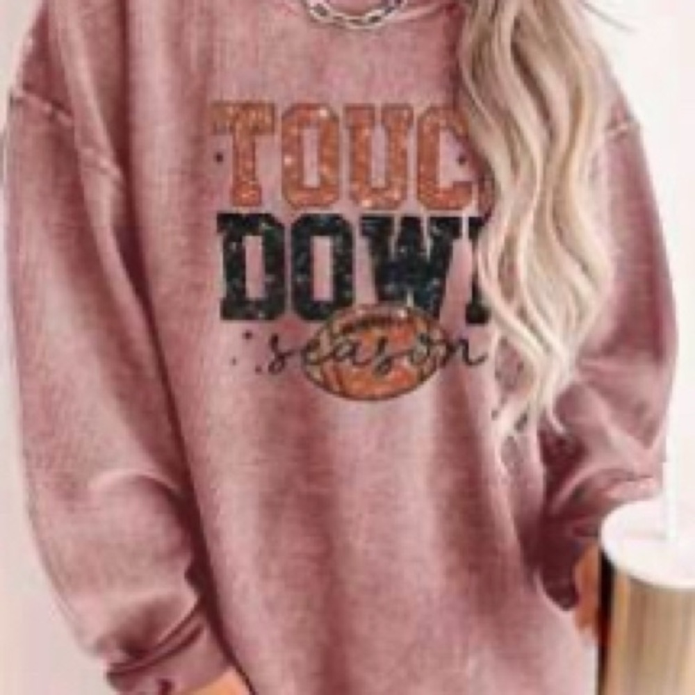 Nwt Shein Curve Touchdown Graphic Sweatshirt - image 3
